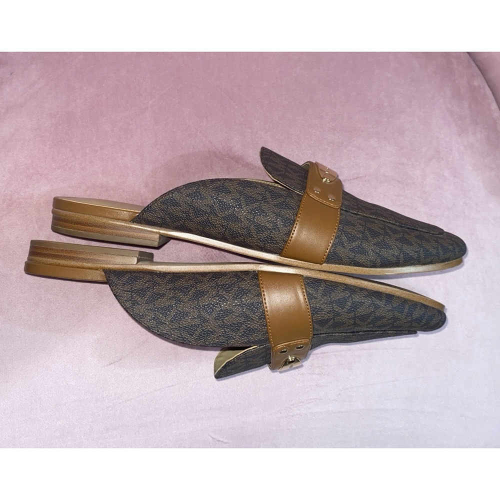Solid Michael Kors PV22B Women’s PreLoved Size 10M Logo Plate Mule - Picture 5 of 9